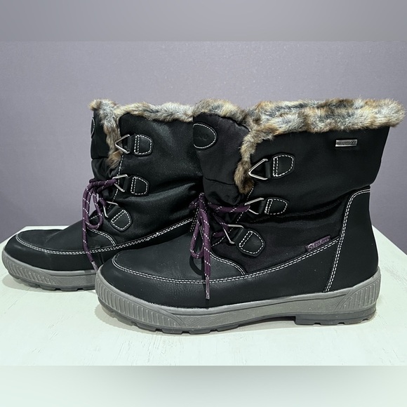 Skechers Shoes - Skechers Black Winter and Rain Boots with Faux Fur Lining and Adjustable Straps
